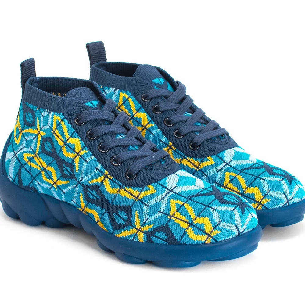 Jonathon Fluevog Blue/Yellow Sneaker Size 8